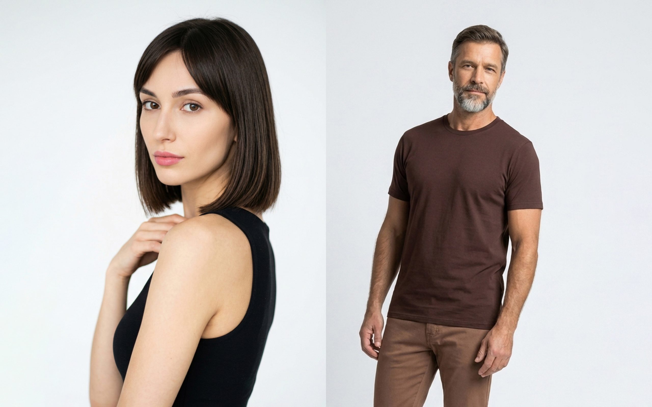 Variações de modelos criadas com IA para e-commerce de moda